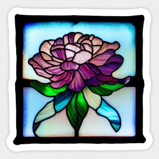Stained Glass Window Peony Flower Sticker